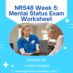 NR548 Week 5: Mental Status Exam Worksheet