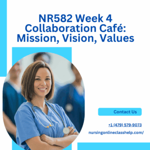 NR582 Week 4 Collaboration Café Mission, Vision, Values
